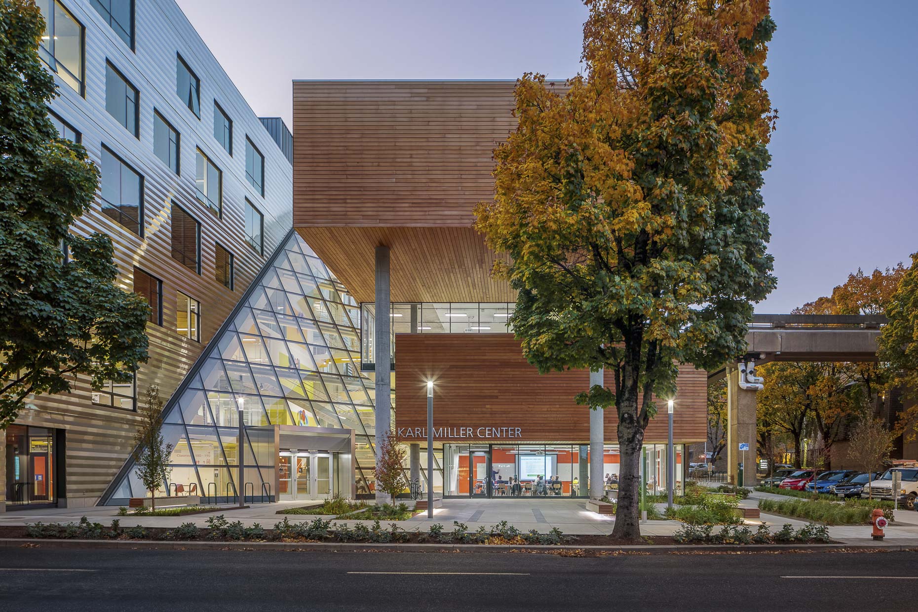 PSU Karl Miller Center by Behnisch Architekten photographed by Brad Feinknopf based in Columbus, Ohio